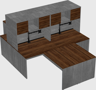 Quad l-shaped office desks