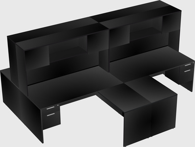 Quad l-shaped office desks