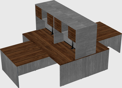 Quad l-shaped office desks