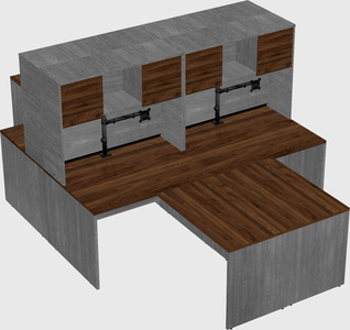 Quad l-shaped office desks