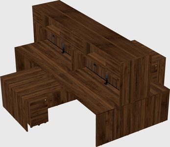 Quad l-shaped office desks