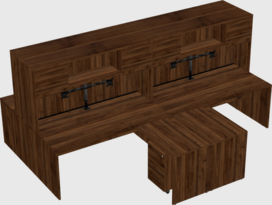Quad l-shaped office desks