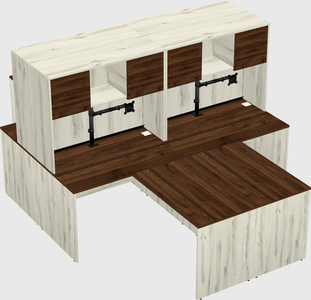 Quad l-shaped office desks