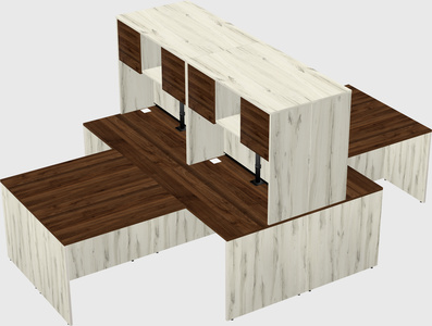 Quad l-shaped office desks