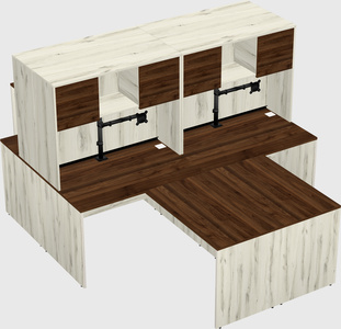 Quad l-shaped office desks