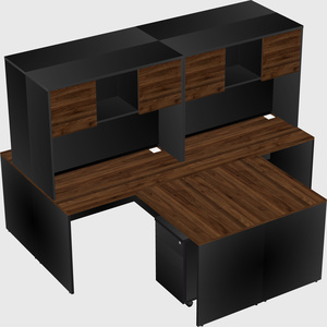 Quad l-shaped office desks