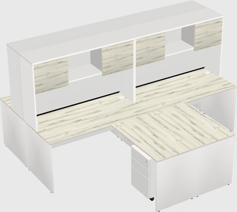 Quad l-shaped office desks