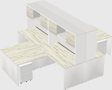 Quad l-shaped office desks