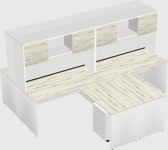 Quad l-shaped office desks