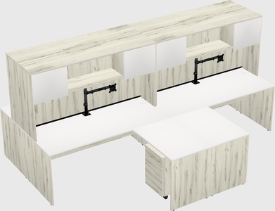 Quad l-shaped office desks