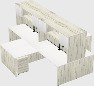 Quad l-shaped office desks