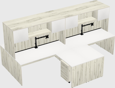 Quad l-shaped office desks