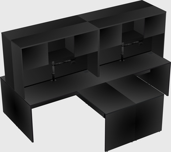 Quad l-shaped office desks