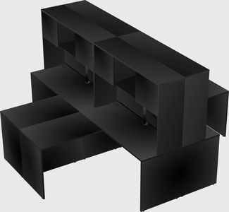 Quad l-shaped office desks
