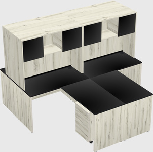 Quad l-shaped office desks