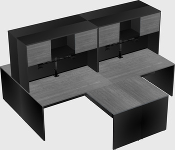 Quad l-shaped office desks