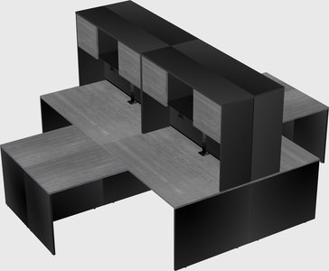 Quad l-shaped office desks