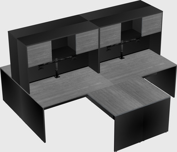 Quad l-shaped office desks