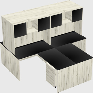 Quad l-shaped office desks