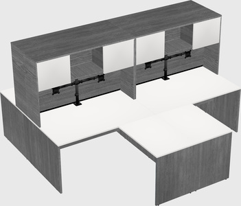 Quad l-shaped office desks