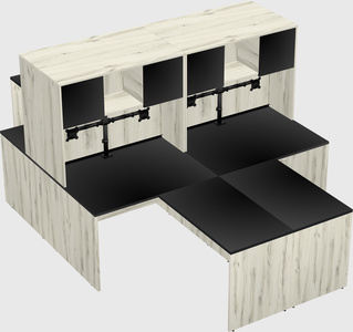 Quad l-shaped office desks