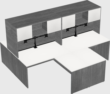 Quad l-shaped office desks