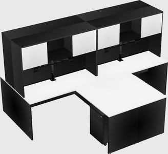Quad l-shaped office desks