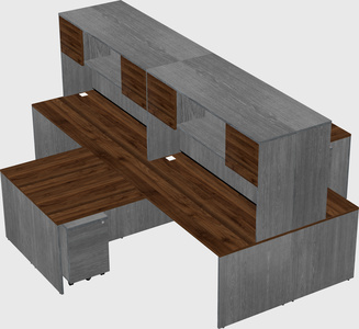 Quad l-shaped office desks