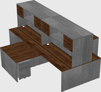Quad l-shaped office desks
