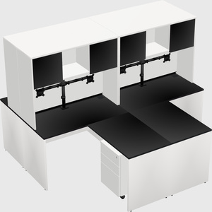 Quad l-shaped office desks