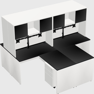 Quad l-shaped office desks