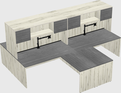 Quad l-shaped office desks