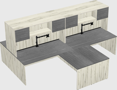 Quad l-shaped office desks