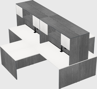 Quad l-shaped office desks