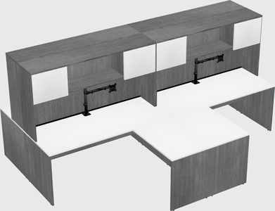 Quad l-shaped office desks