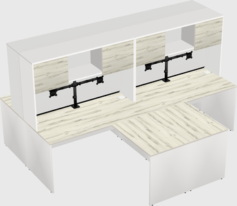 Quad l-shaped office desks