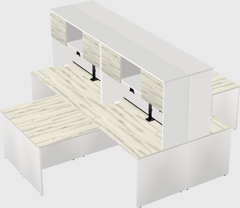 Quad l-shaped office desks