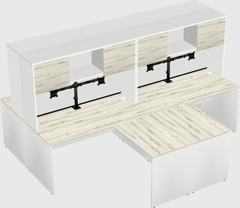 Quad l-shaped office desks