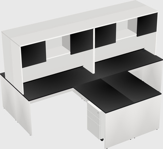 Quad l-shaped office desks