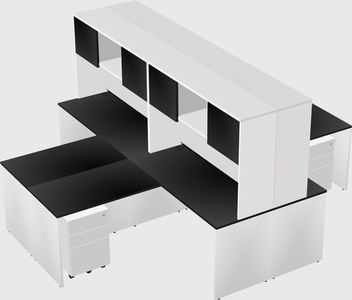 Quad l-shaped office desks