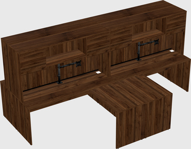 Quad l-shaped office desks