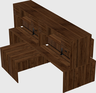 Quad l-shaped office desks