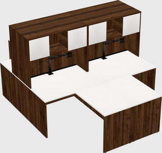 Quad l-shaped office desks
