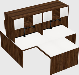 Quad l-shaped office desks