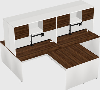 Quad l-shaped office desks