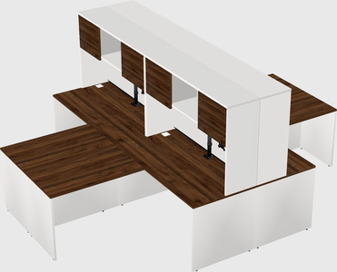 Quad l-shaped office desks