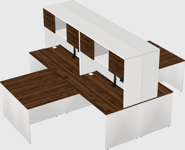 Quad l-shaped office desks
