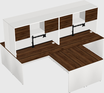 Quad l-shaped office desks