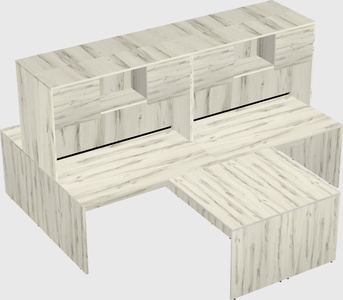 Quad l-shaped office desks