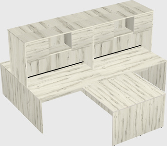 Quad l-shaped office desks